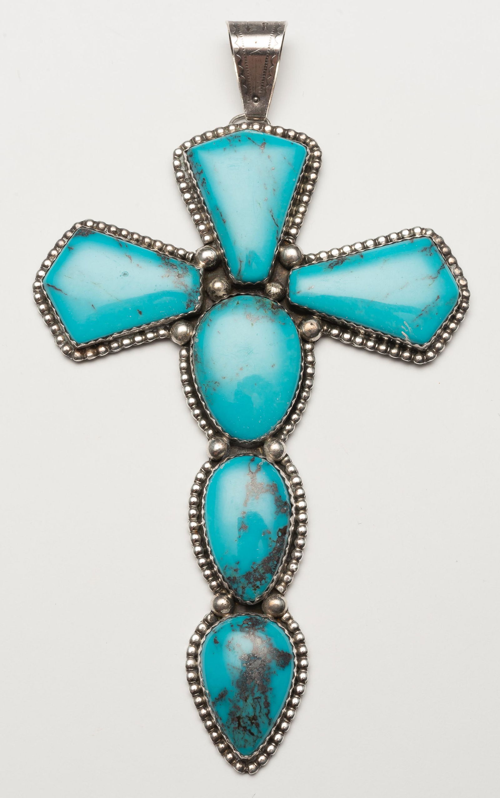 Native American Sterling Turquoise Cross Pendant (1 of 3)