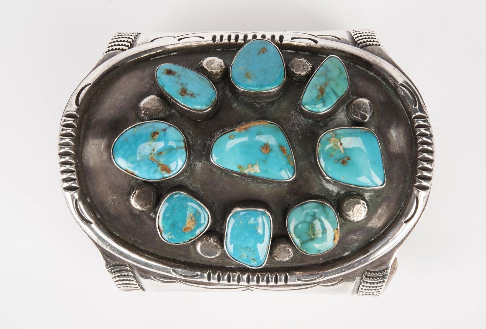 Native American Silver & Turquoise Cuff (1 of 3)