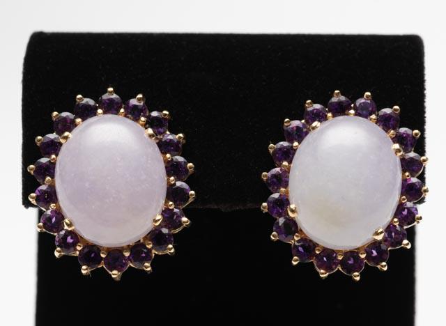 14k Lavender Jade & Amethyst Earrings (1 of 3)