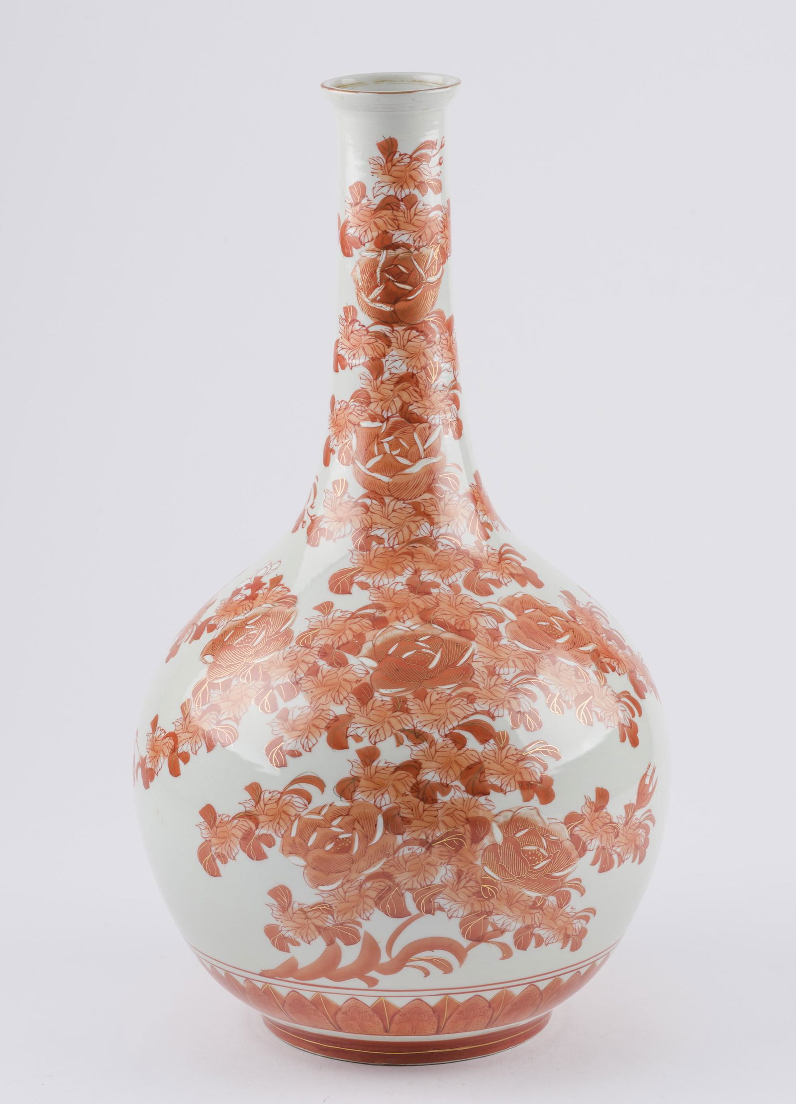Japanese Floral Kutani Bottle Vase (1 of 4)