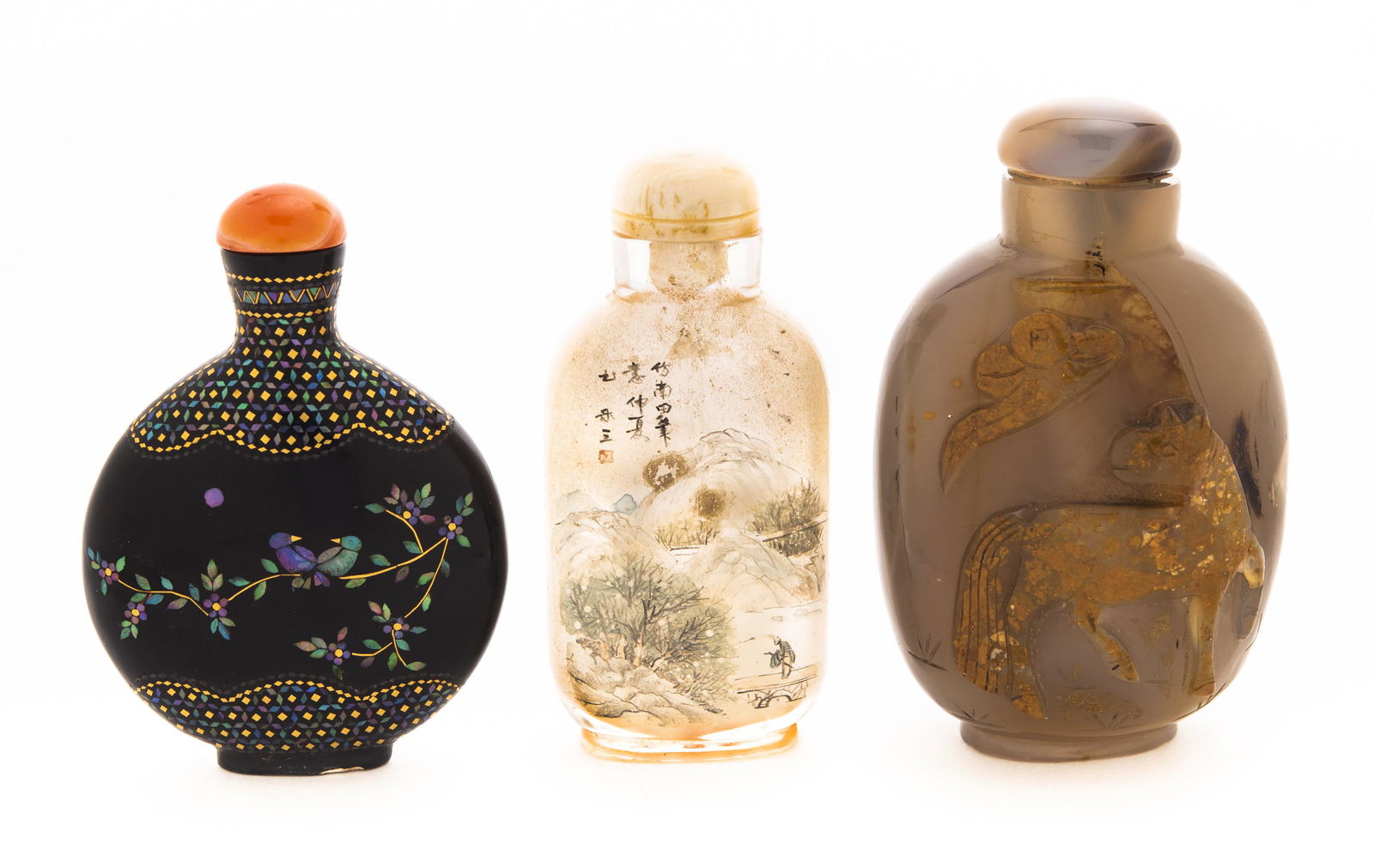Group of 3 Chinese Snuff Bottles (1 of 2)