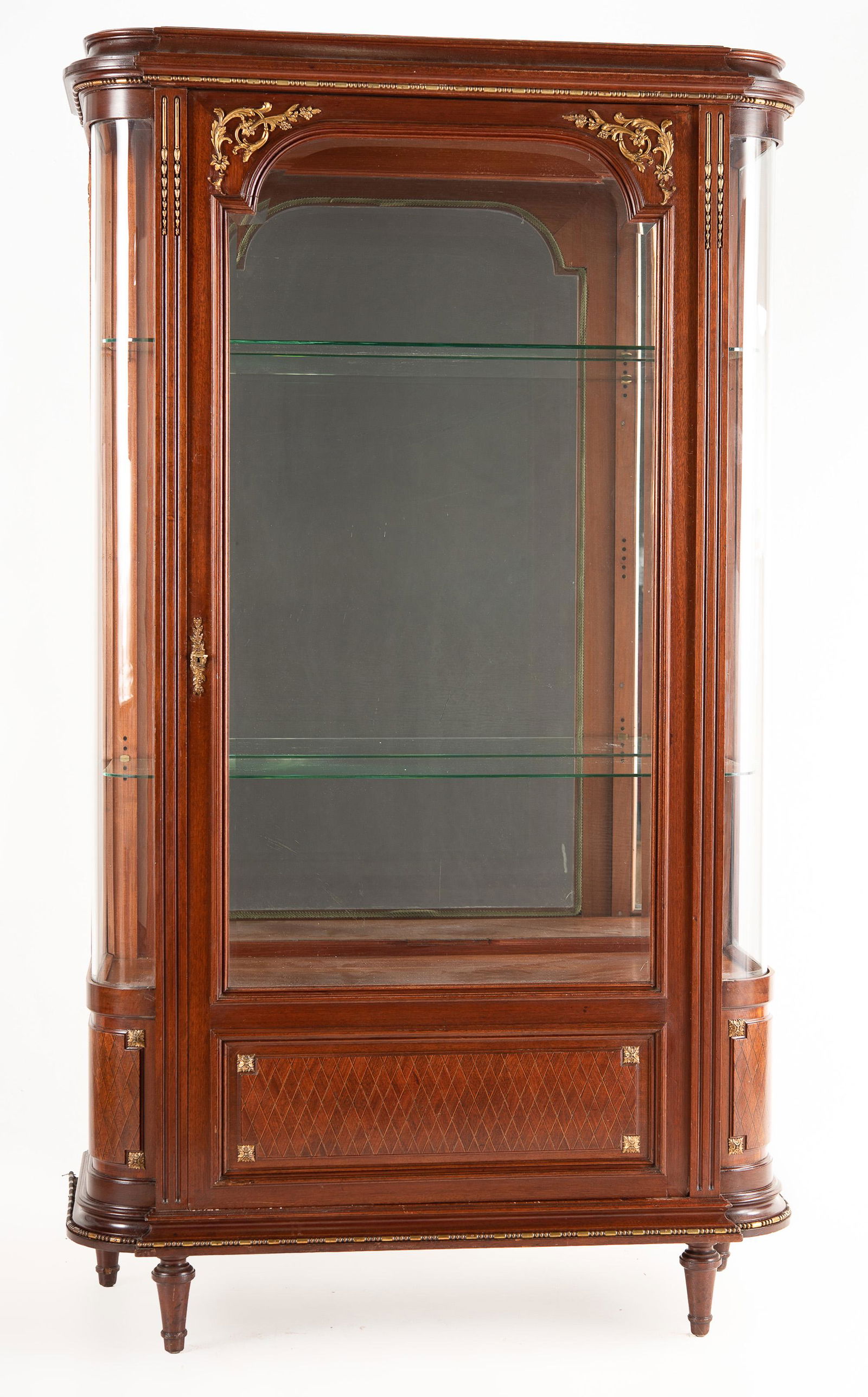 Glass Front Mirror Back Curio Cabinet (1 of 3)