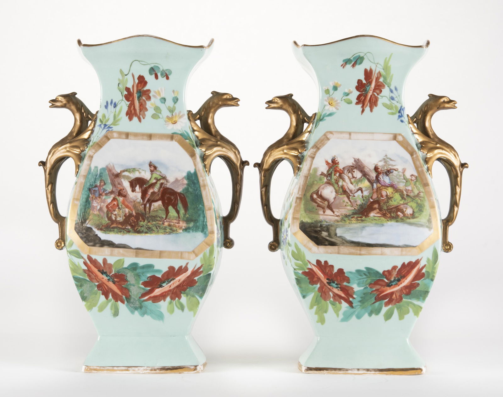 Pair of Old Paris Scenic Vases (1 of 2)