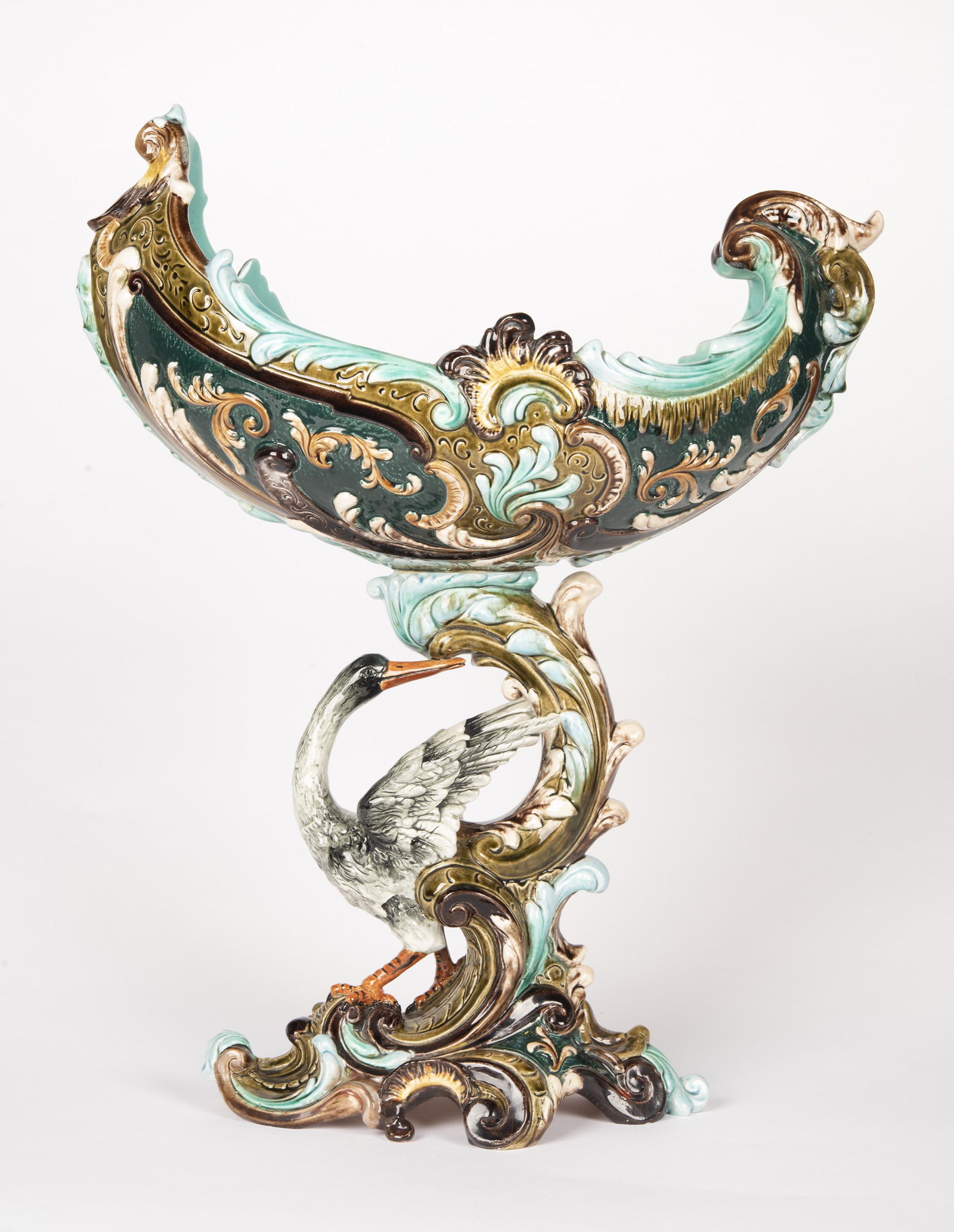 Wilhelm Schiller & Son Figural Majolica Compote (1 of 4)