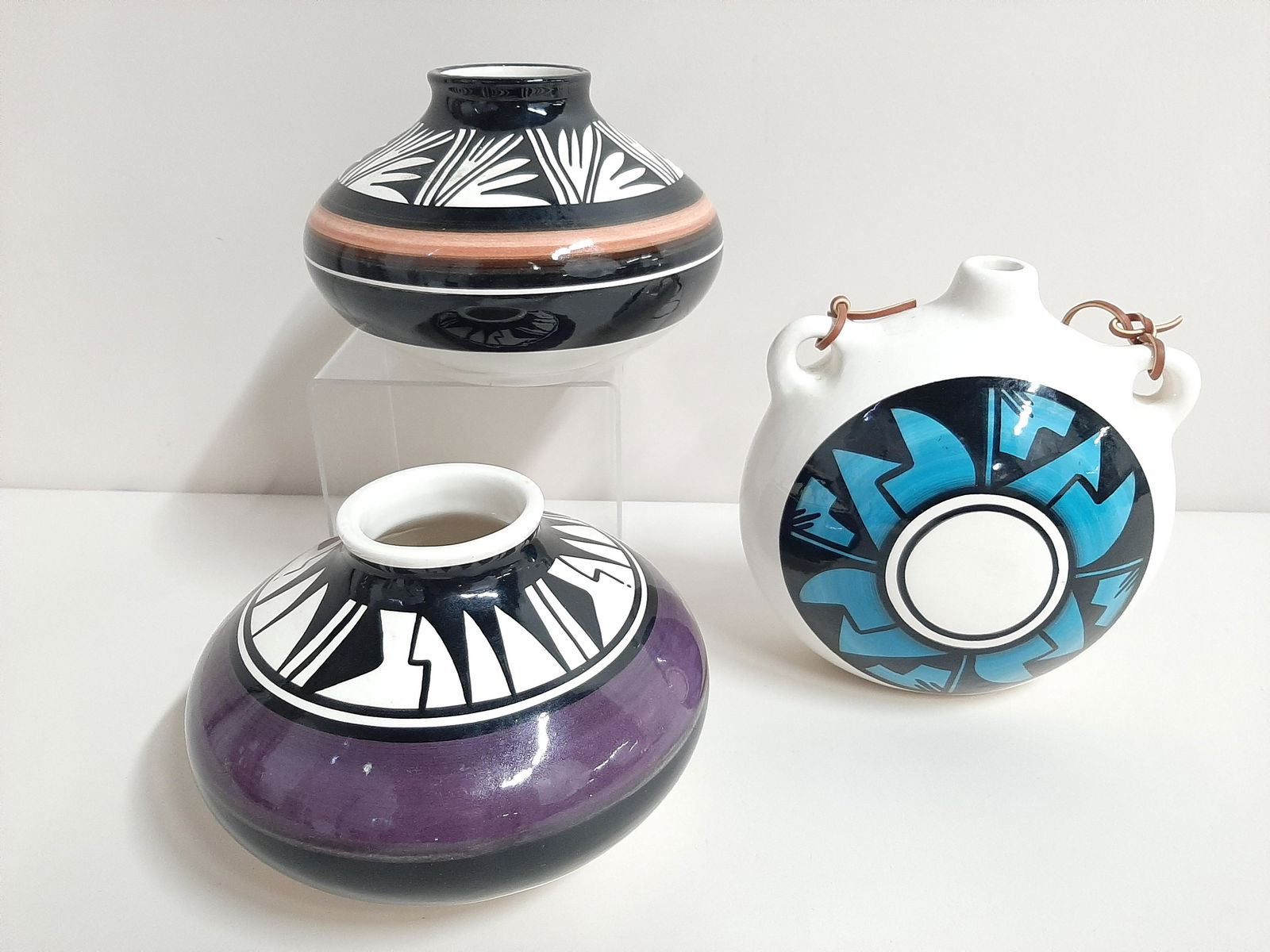 3 Pcs Signed Ute Mountain Pottery (1 of 6)