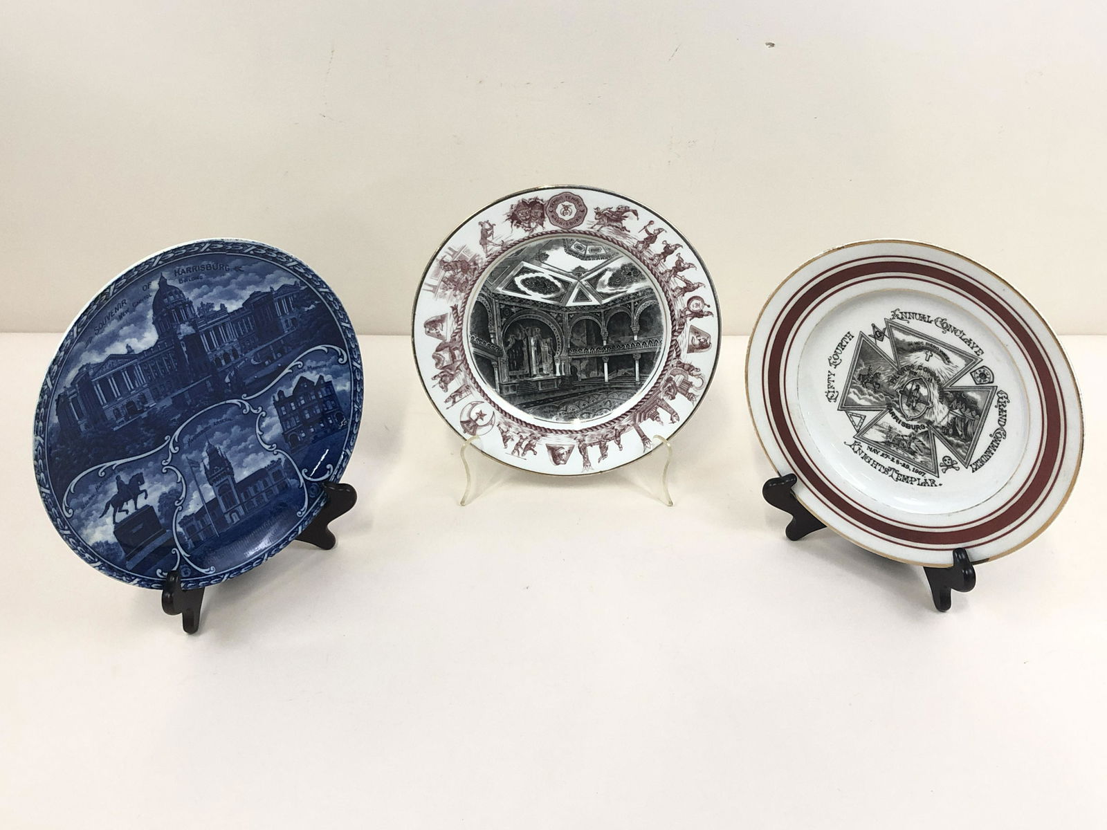 3 Harrisburg Plates Including Zembo Temple (1 of 7)