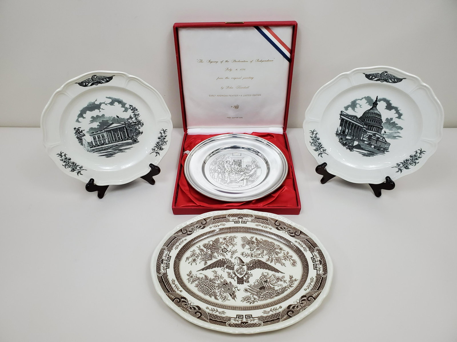 4 Wedgwood & Pewter Plates (1 of 5)
