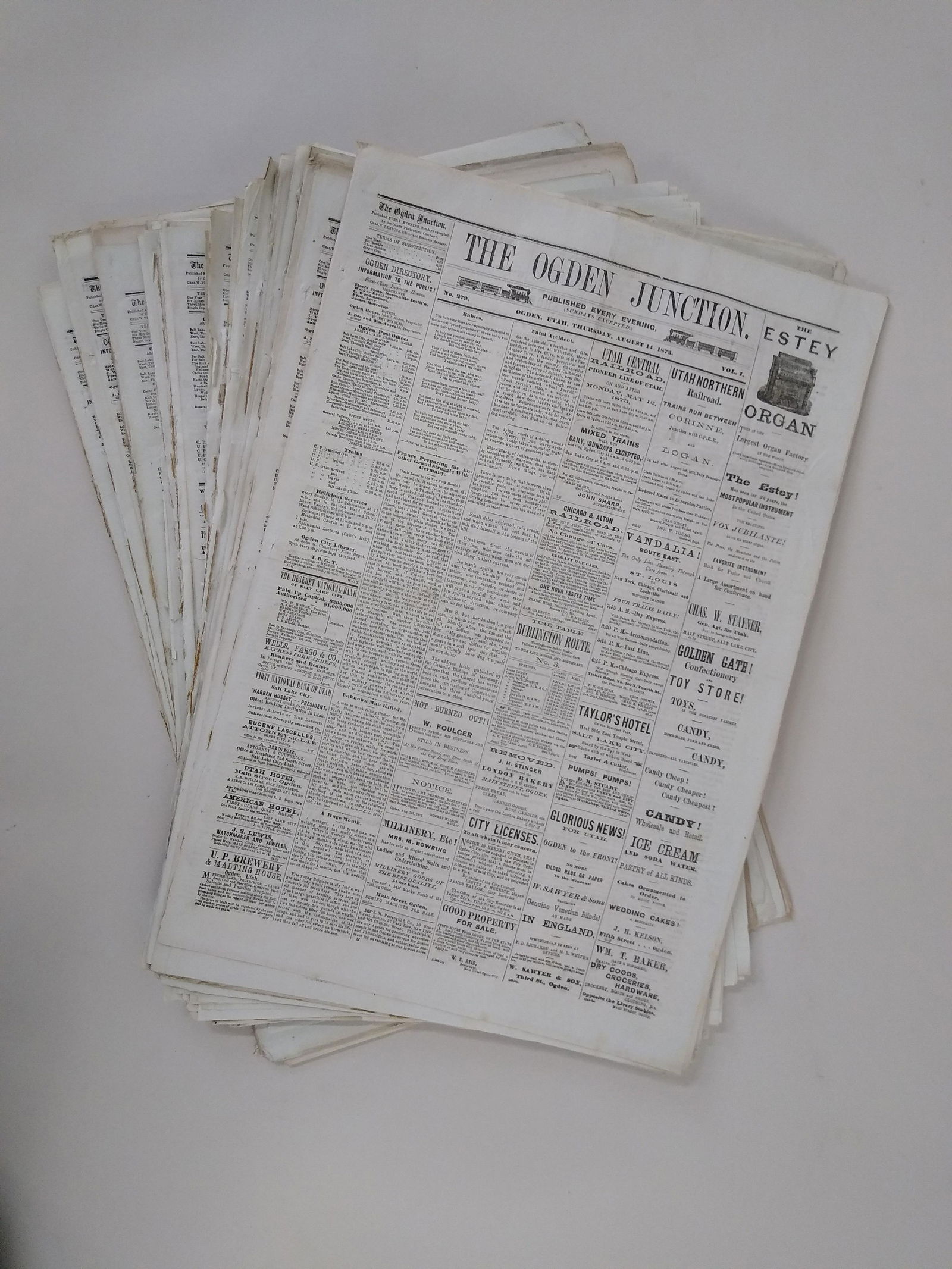 74 19th C Ogden Junction Newspapers (1 of 14)