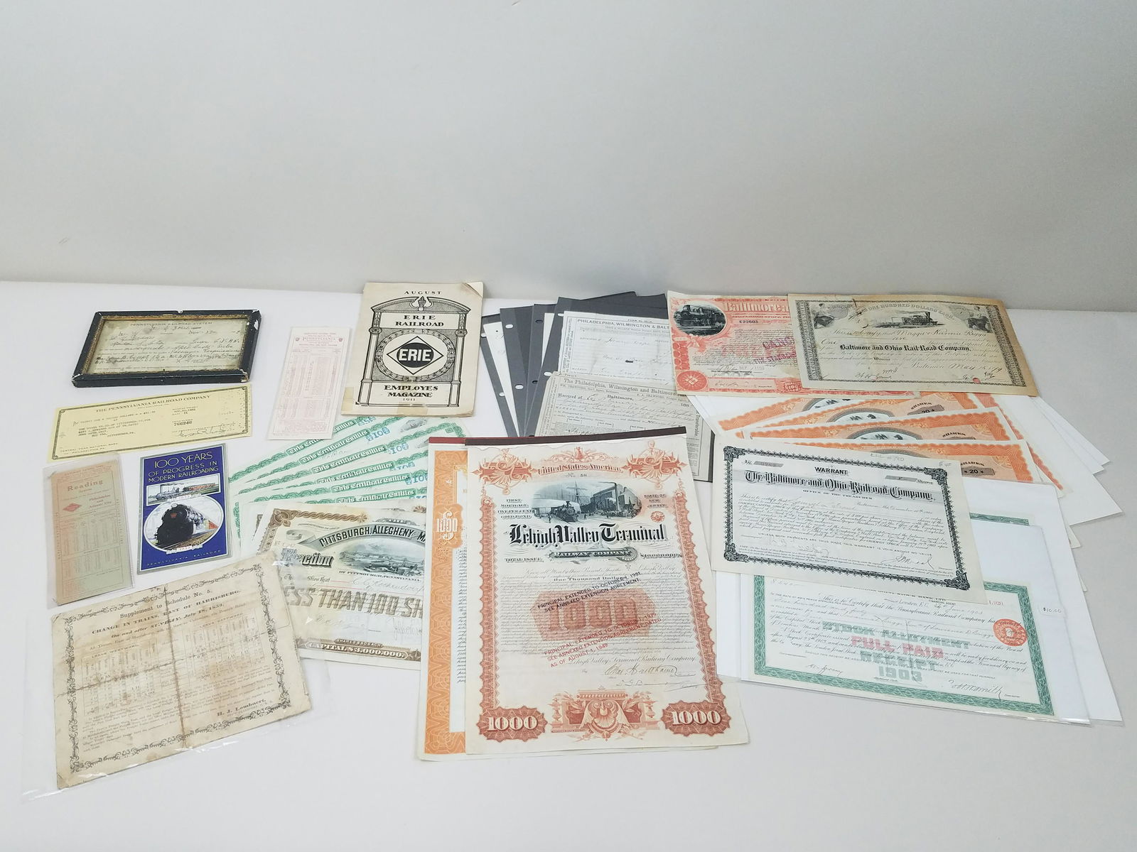 41 Pcs Railroad Ephemera incl Stock Certificates (1 of 7)