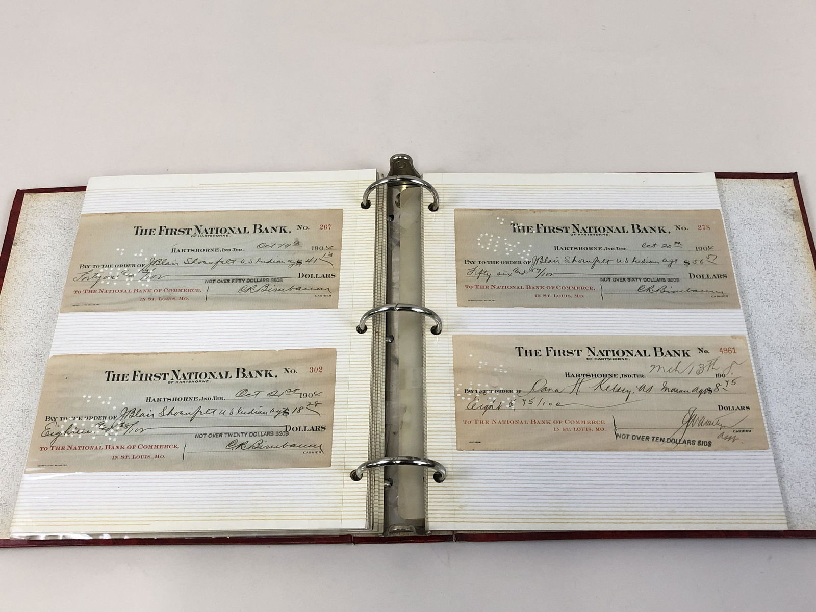 56 Early 19th Century Indian Territory Checks (1 of 18)