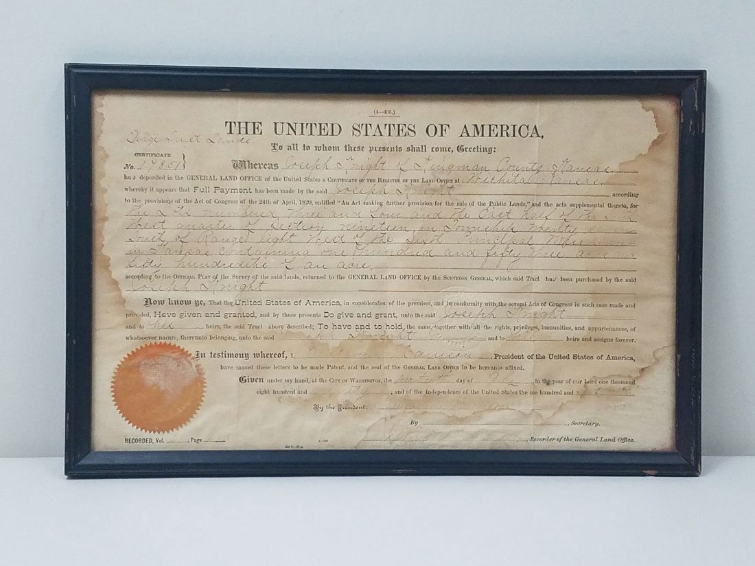 1890 Benjamin Harrison Land Grant (1 of 3)