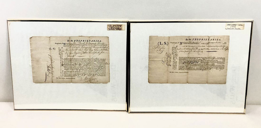 2 Lancaster County PA Land Warrants (1 of 6)