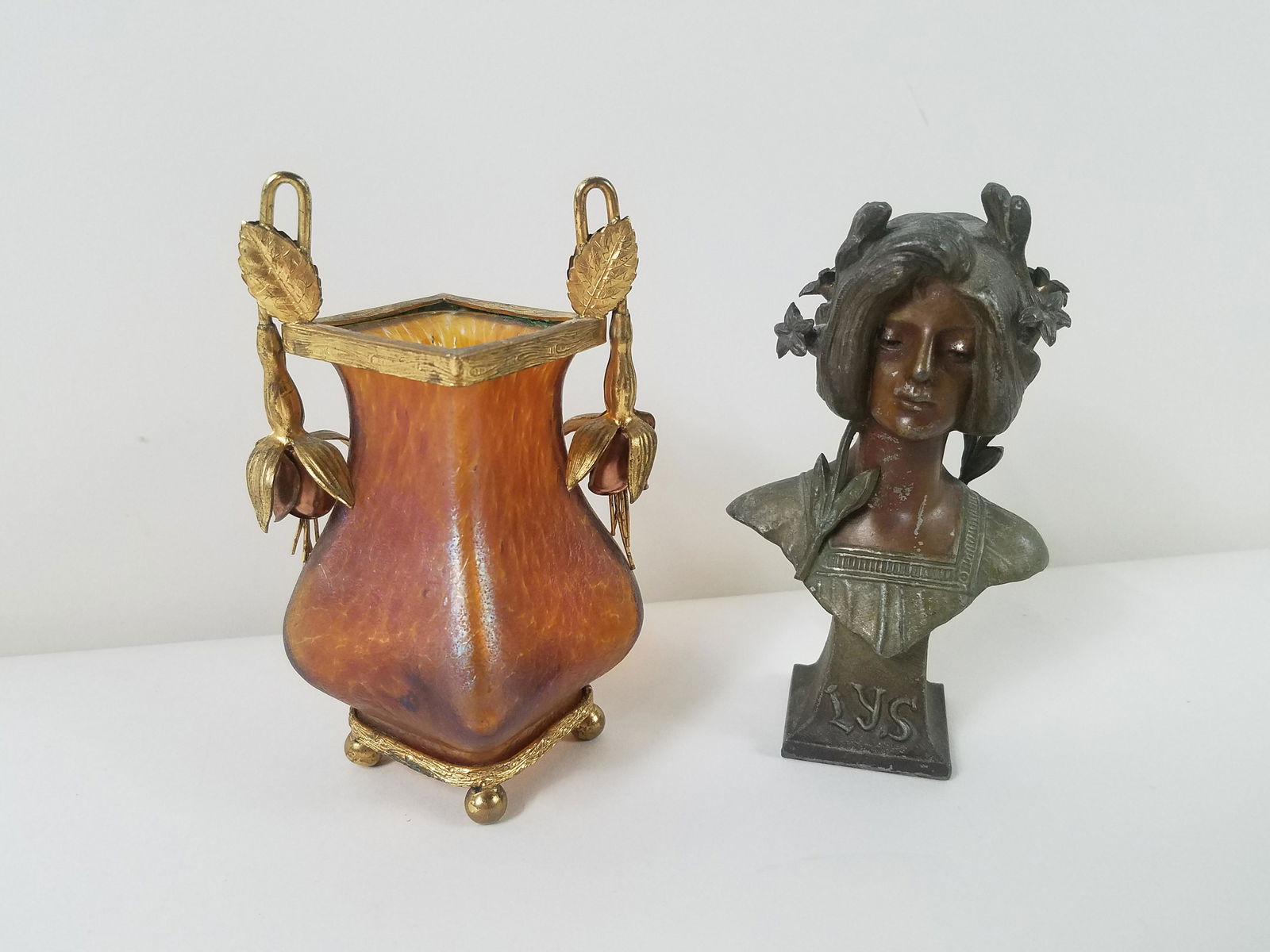 Art Nouveau Loetz Vase and Figure (1 of 2)