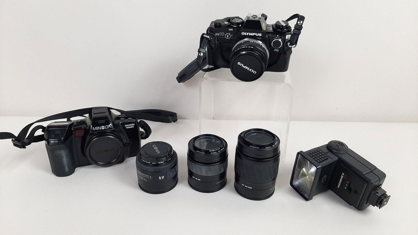 Minolta and Olympus Cameras with 3 Lenses (1 of 6)