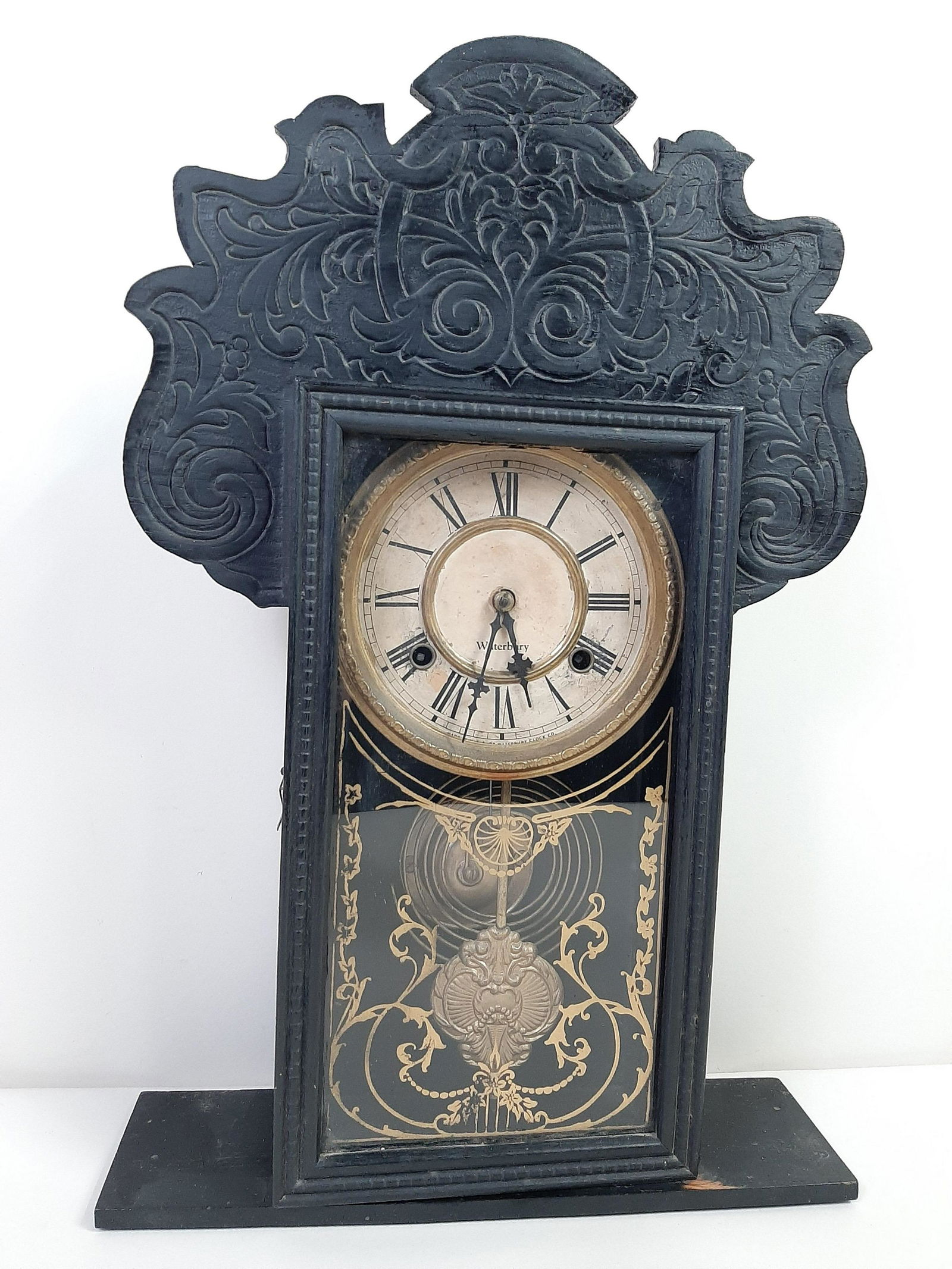 Carved Waterbury Mantle Clock (1 of 6)