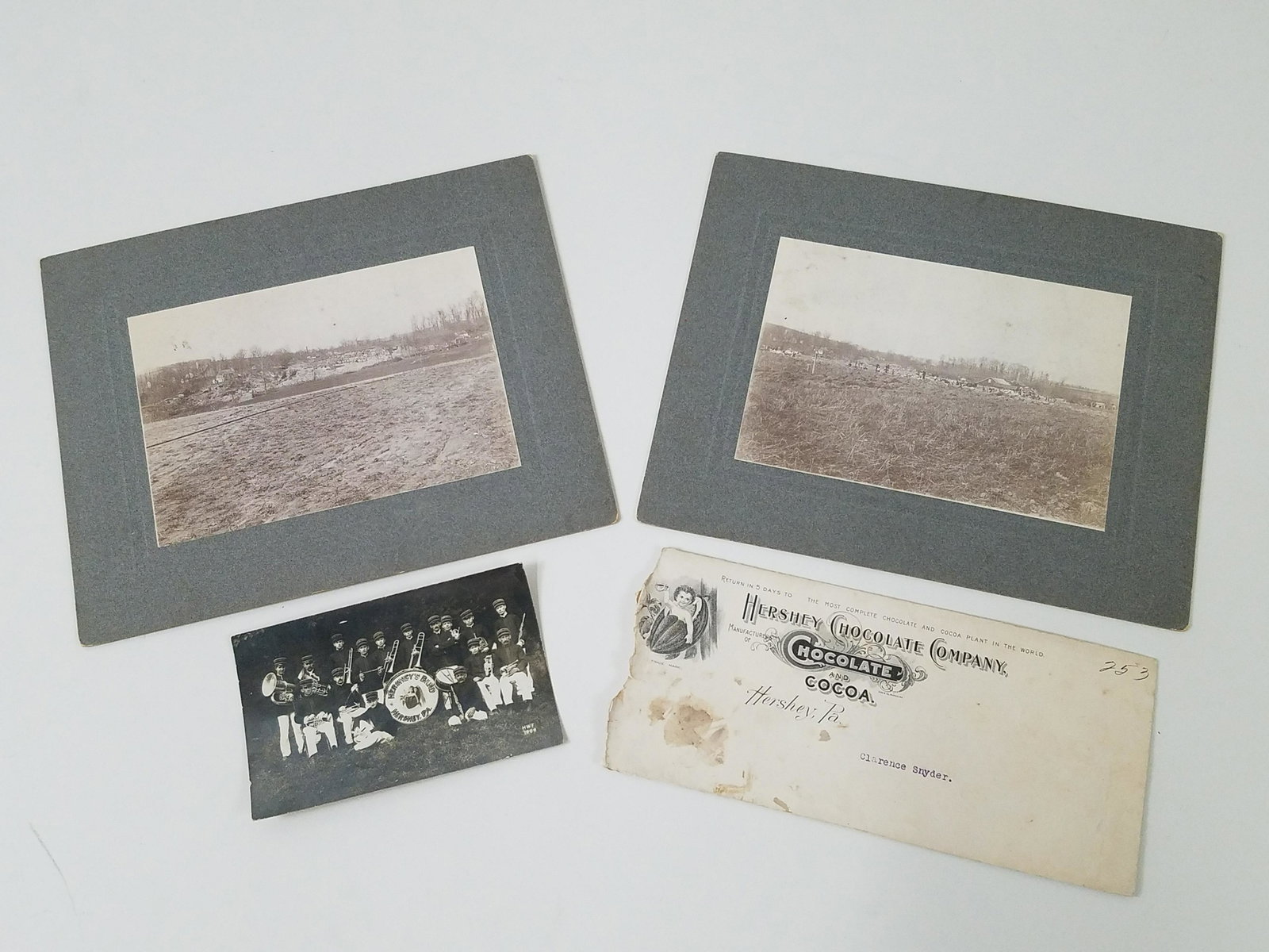 3 Hershey PA Photos and Chocolate Co Letter: Photos: 3-1/2" to 8" high. 5-1/2" to 10" wide.