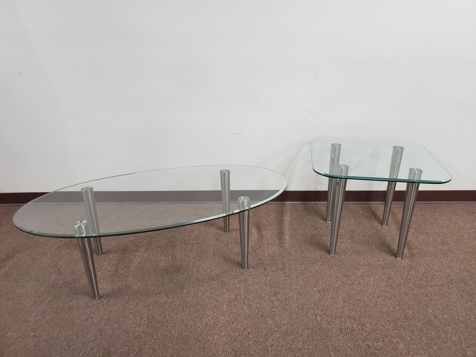 Chrome Leg Glass Top Coffee & End Table (1 of 3)