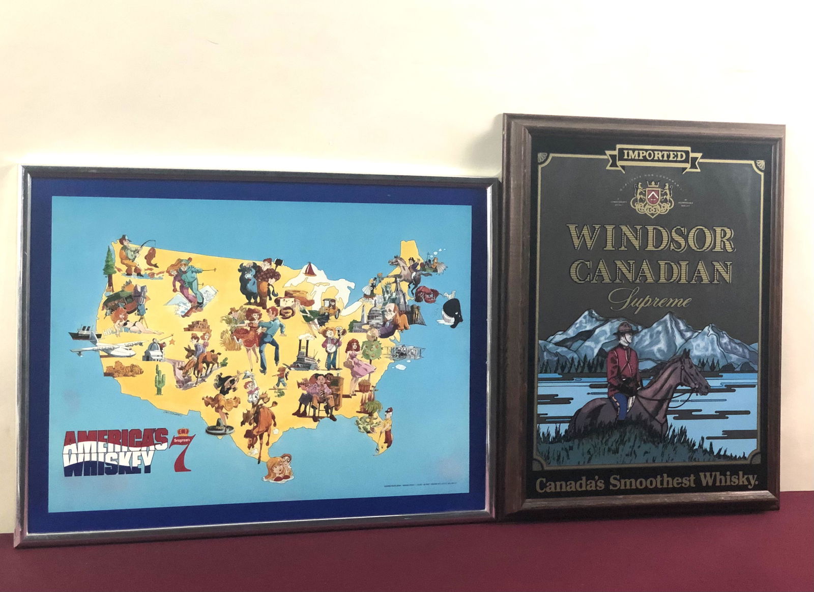 4 Whiskey Advertising Prints & Mirrors (1 of 2)