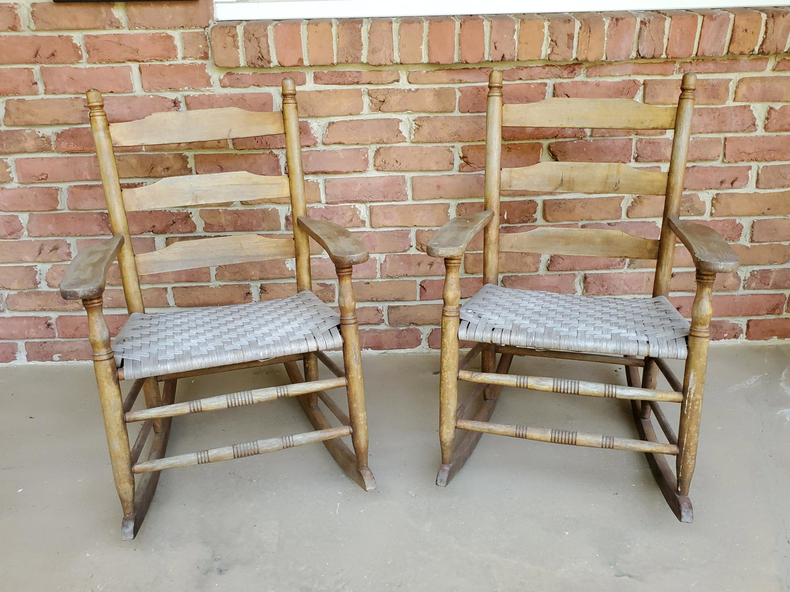 Pair of Rocking Chairs: 23" wide X 28" deep X 33" high.