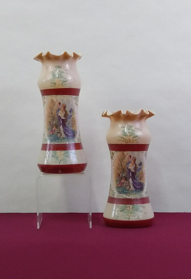 Pr Blown Glass Victorian Vases (1 of 2)