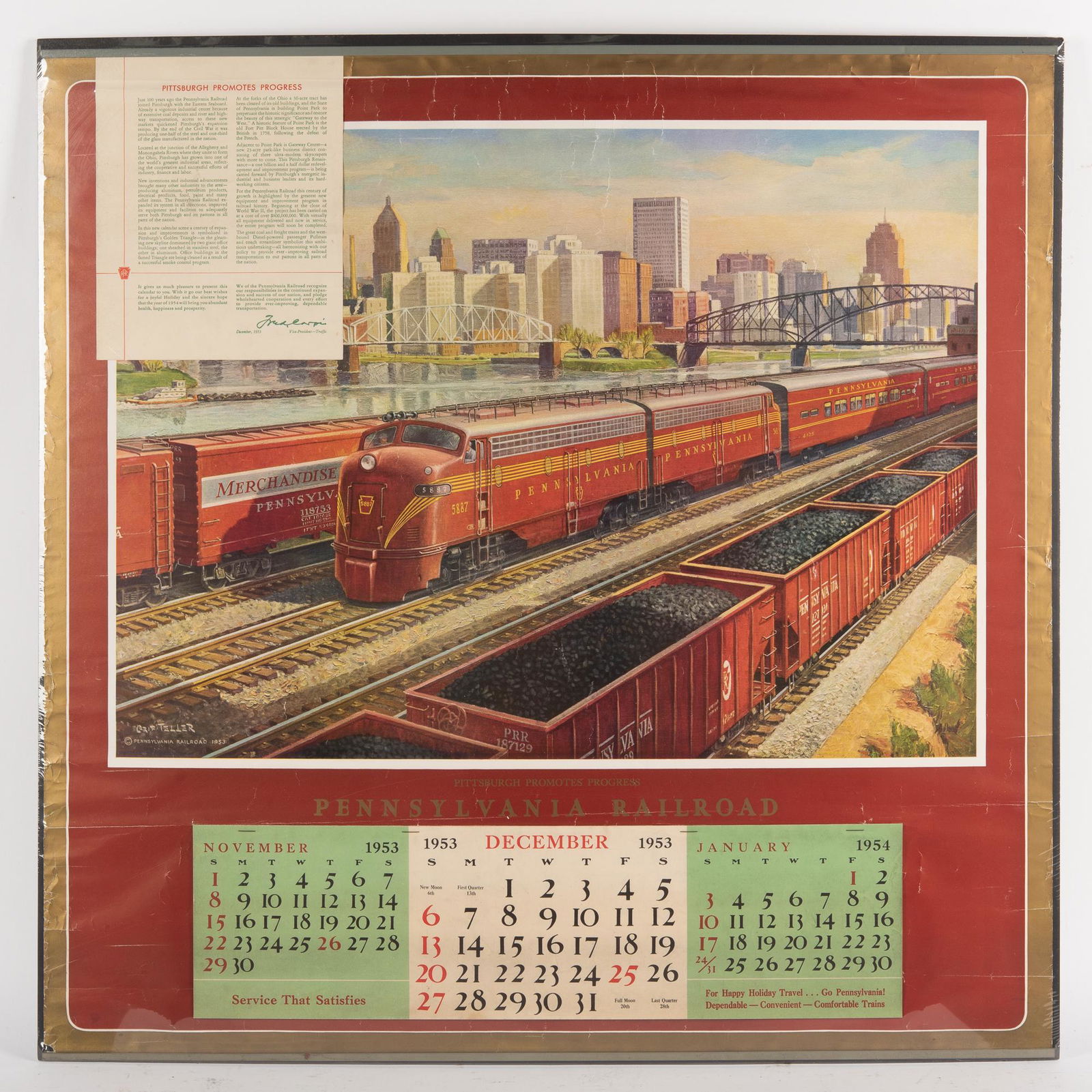 PRR Grif Teller 1954 Calendar Complete (1 of 1)