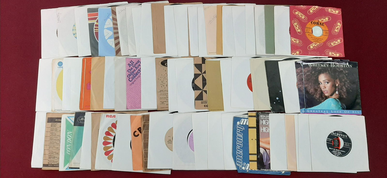 71 Pop & Country 45 RPM Records: Includes The Supremes, Hank Williams, Leonard Cohen, Don McLean, ETC.