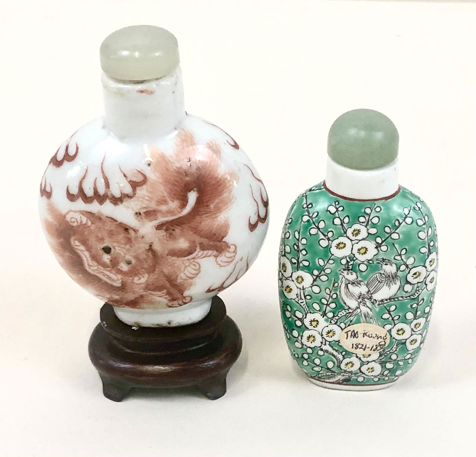 2 Porcelain Snuff Bottles Including Dragon (1 of 4)