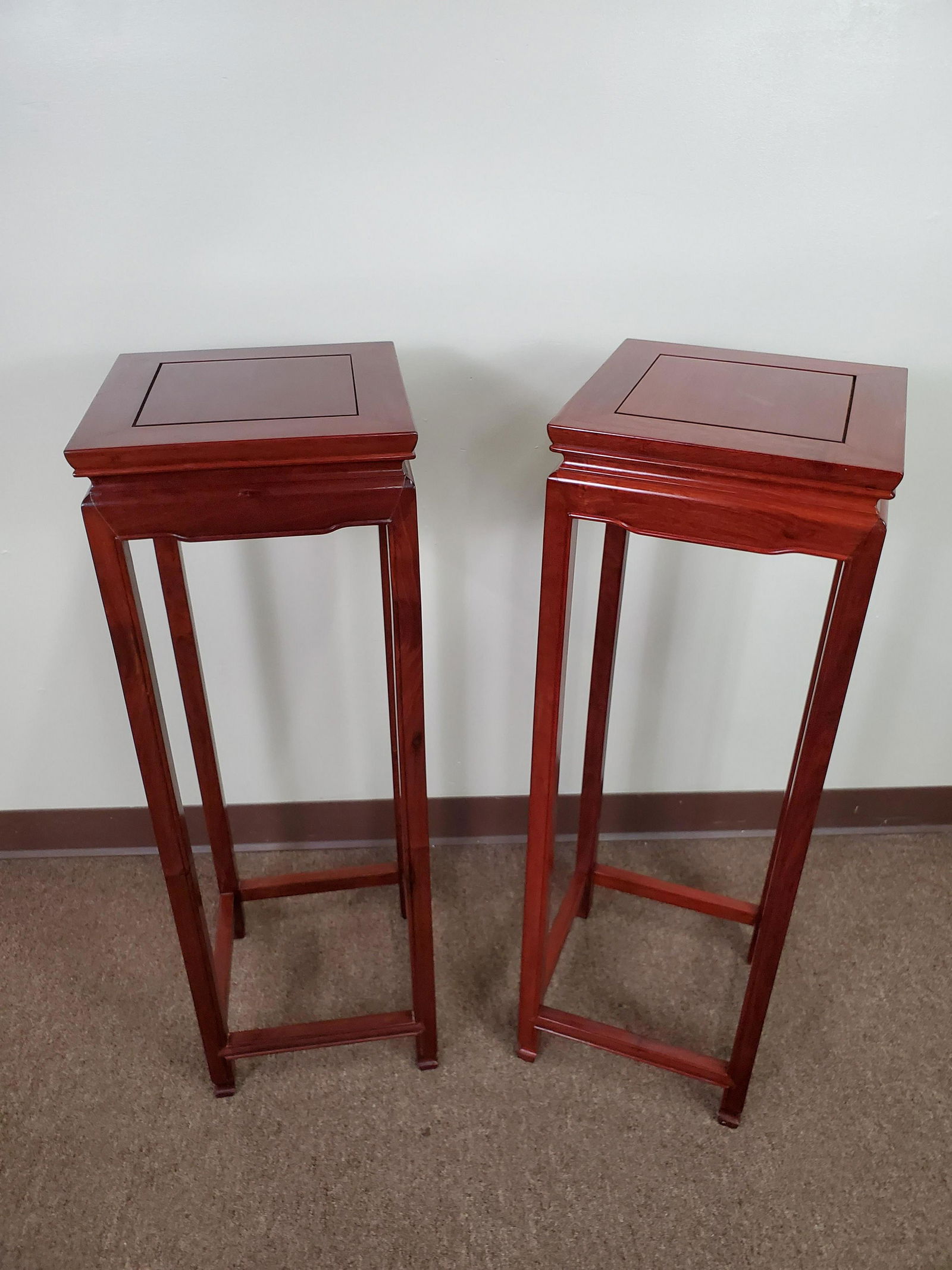 Two Chinese Rosewood Tall Stand (1 of 2)