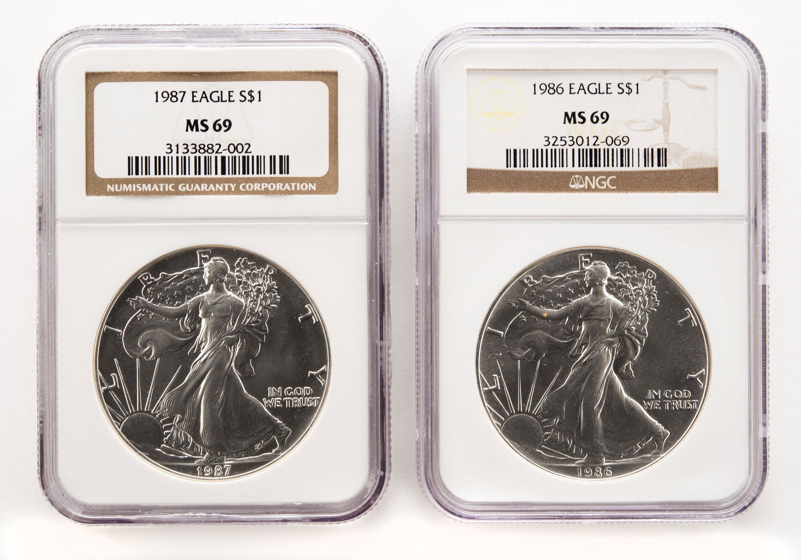 2 U.S. Silver Eagles (NGC Graded) (1 of 2)