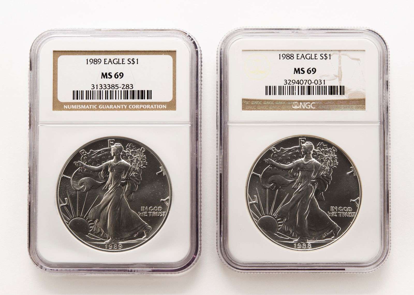 2 U.S. Silver Eagles (NGC Graded) (1 of 2)