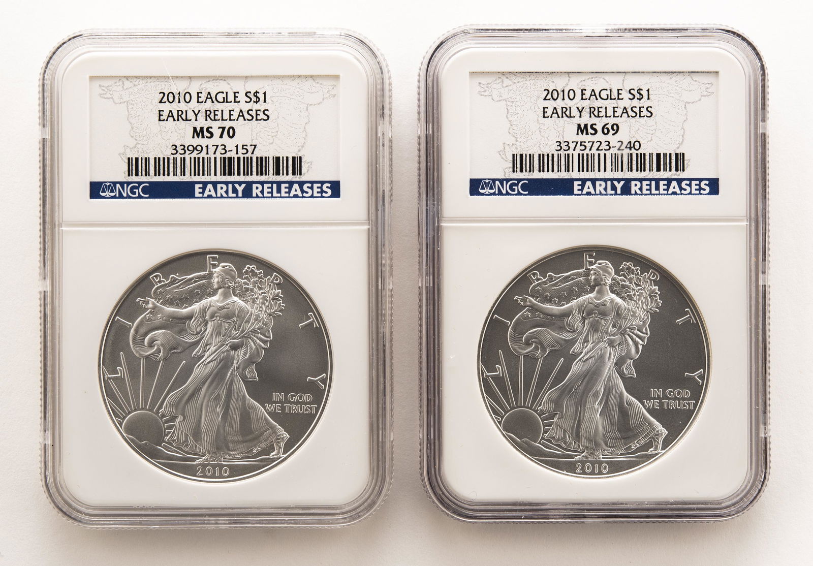 2 U.S. Silver Eagles (NGC Graded) (1 of 2)