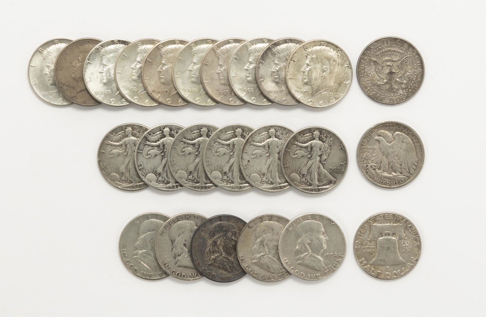 24 U.S. Silver Half Dollars (1 of 1)