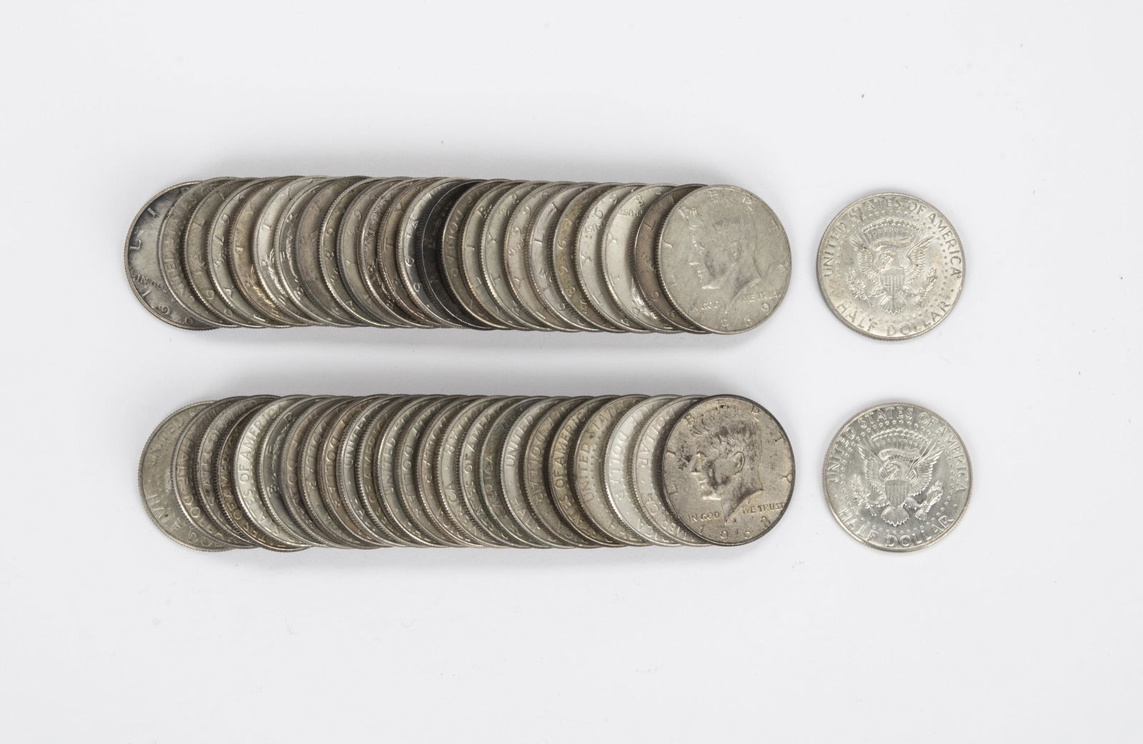 50 U.S. Kennedy 40% Silver Half Dollars (1 of 1)