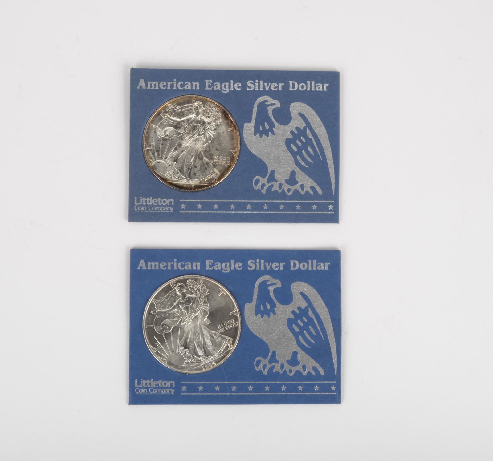 2 1996 Uncirculated Silver Eagles (1 of 2)