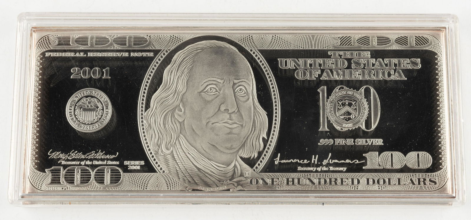 Ben Franklin 2001 Series 4 Oz Silver Bar (1 of 3)