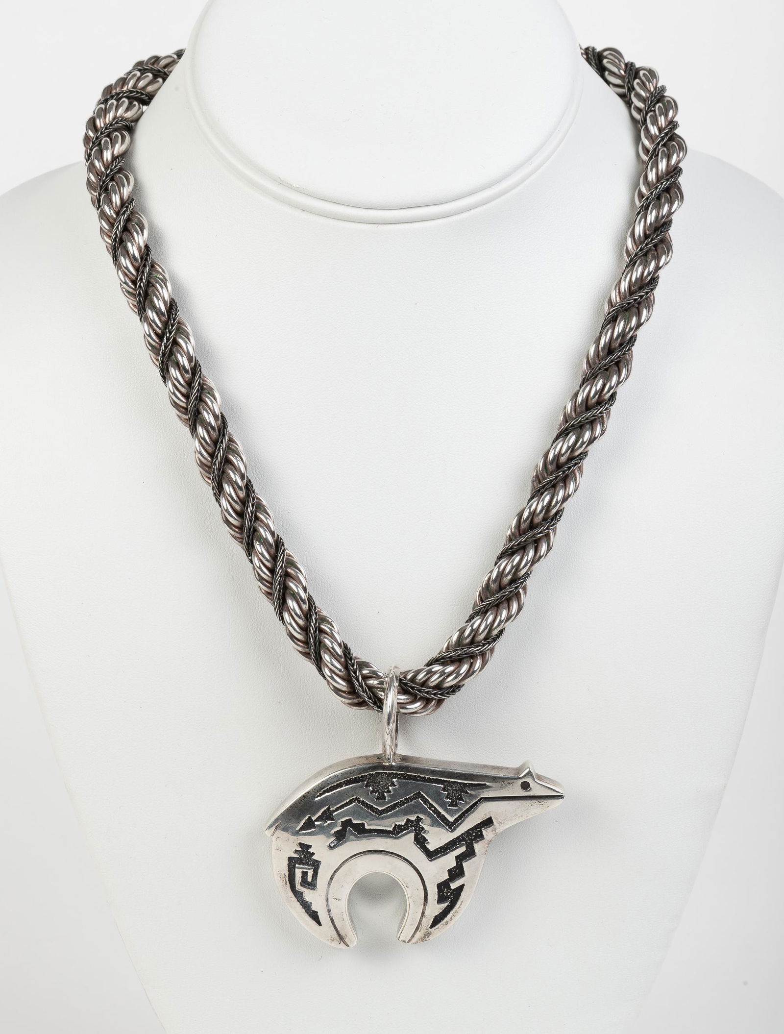 Sterling Native American Pendant Necklace (1 of 4)