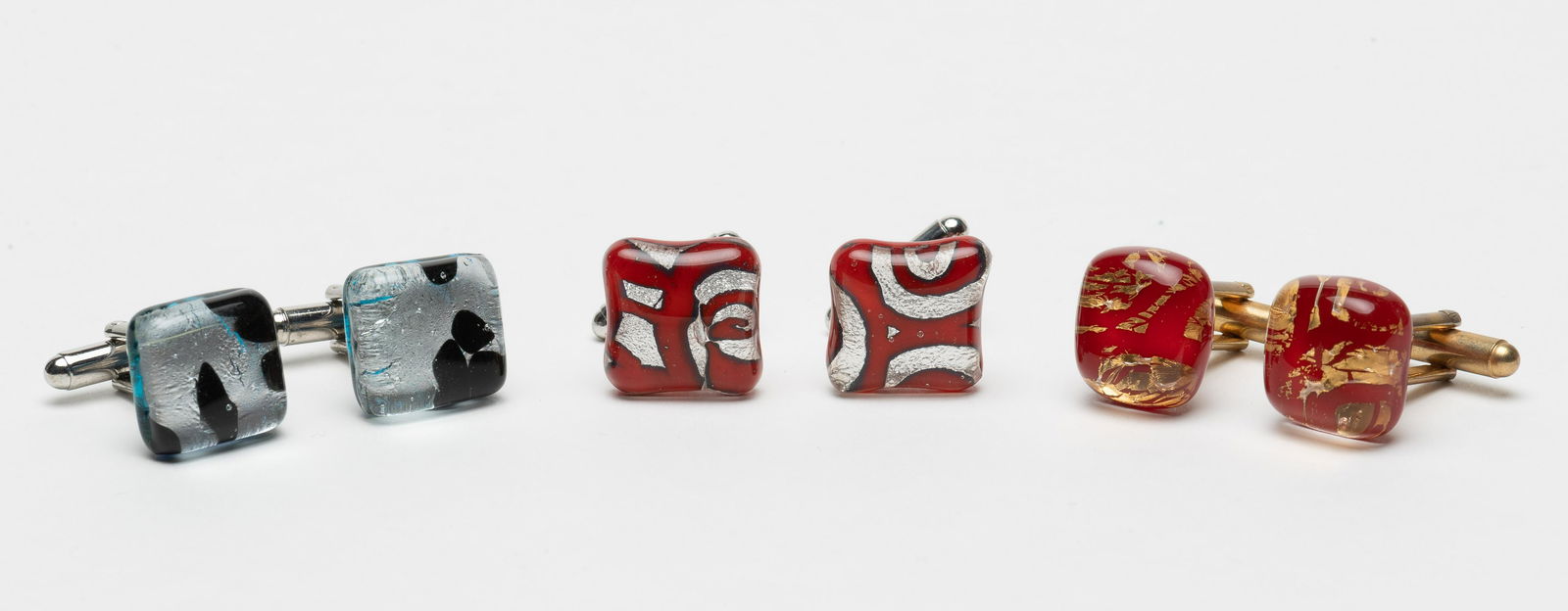 3 Pairs Murano Glass Cufflinks (1 of 4)