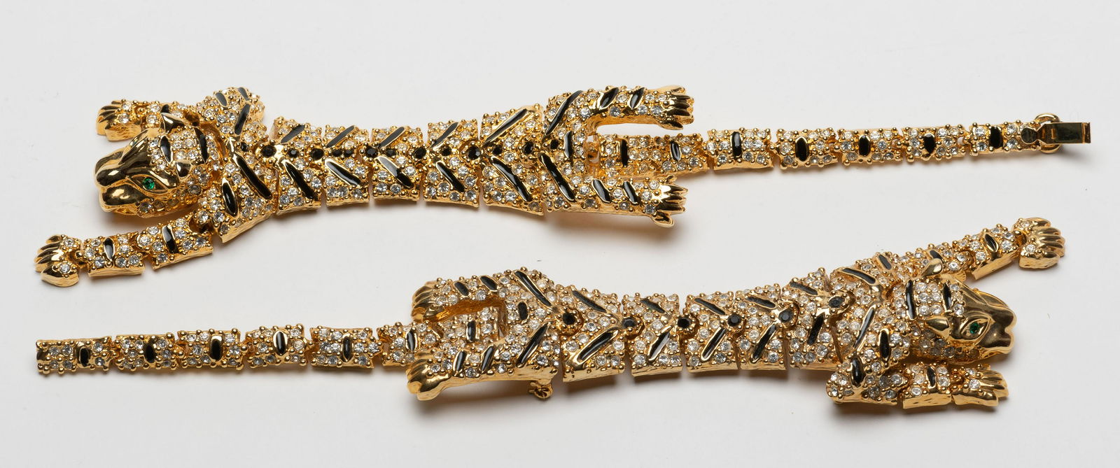 Rhinestone Panther Bracelet and Brooch (1 of 4)