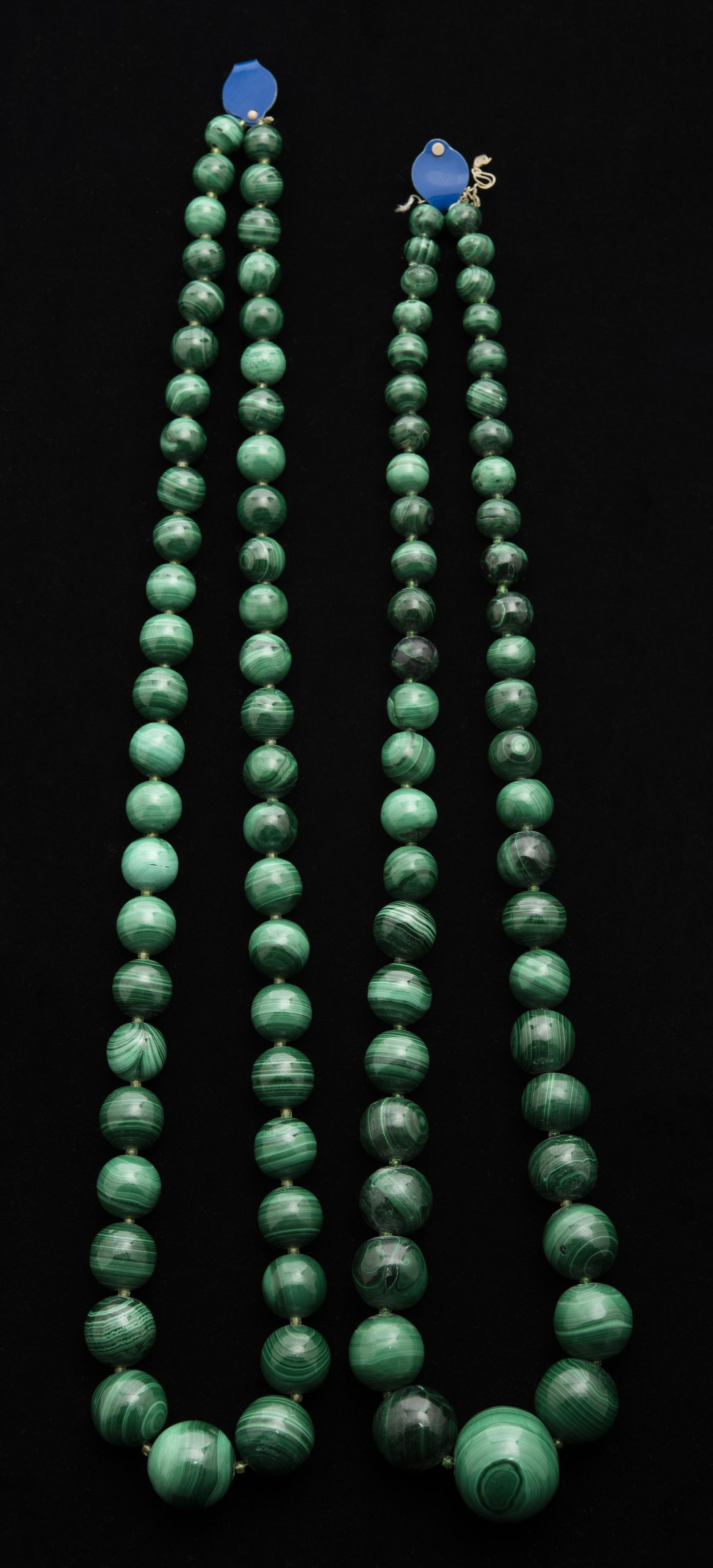 50" Strung Graduated Malachite Beads (1 of 2)
