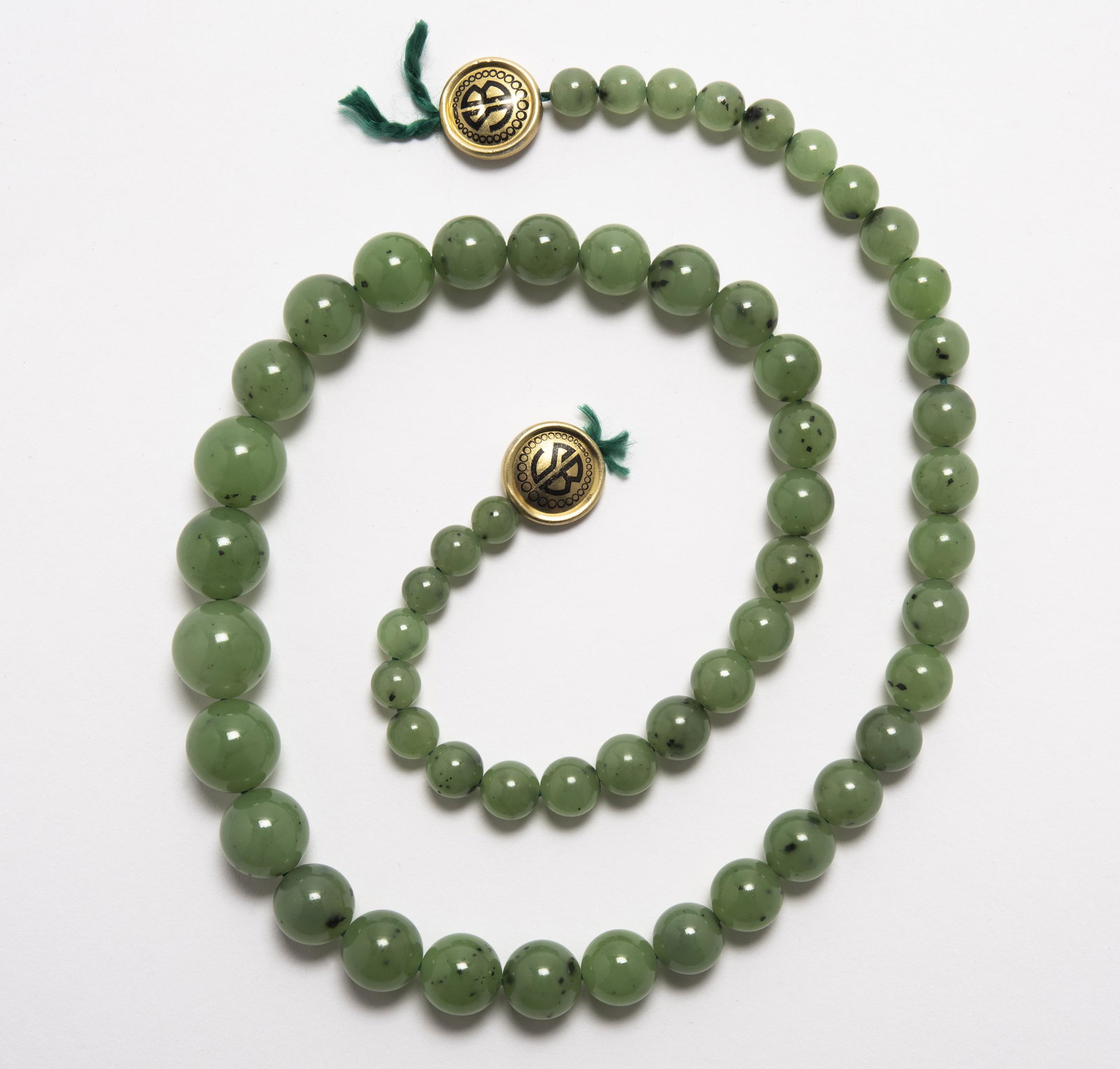 17-3/4" strung Jade Beads (1 of 3)