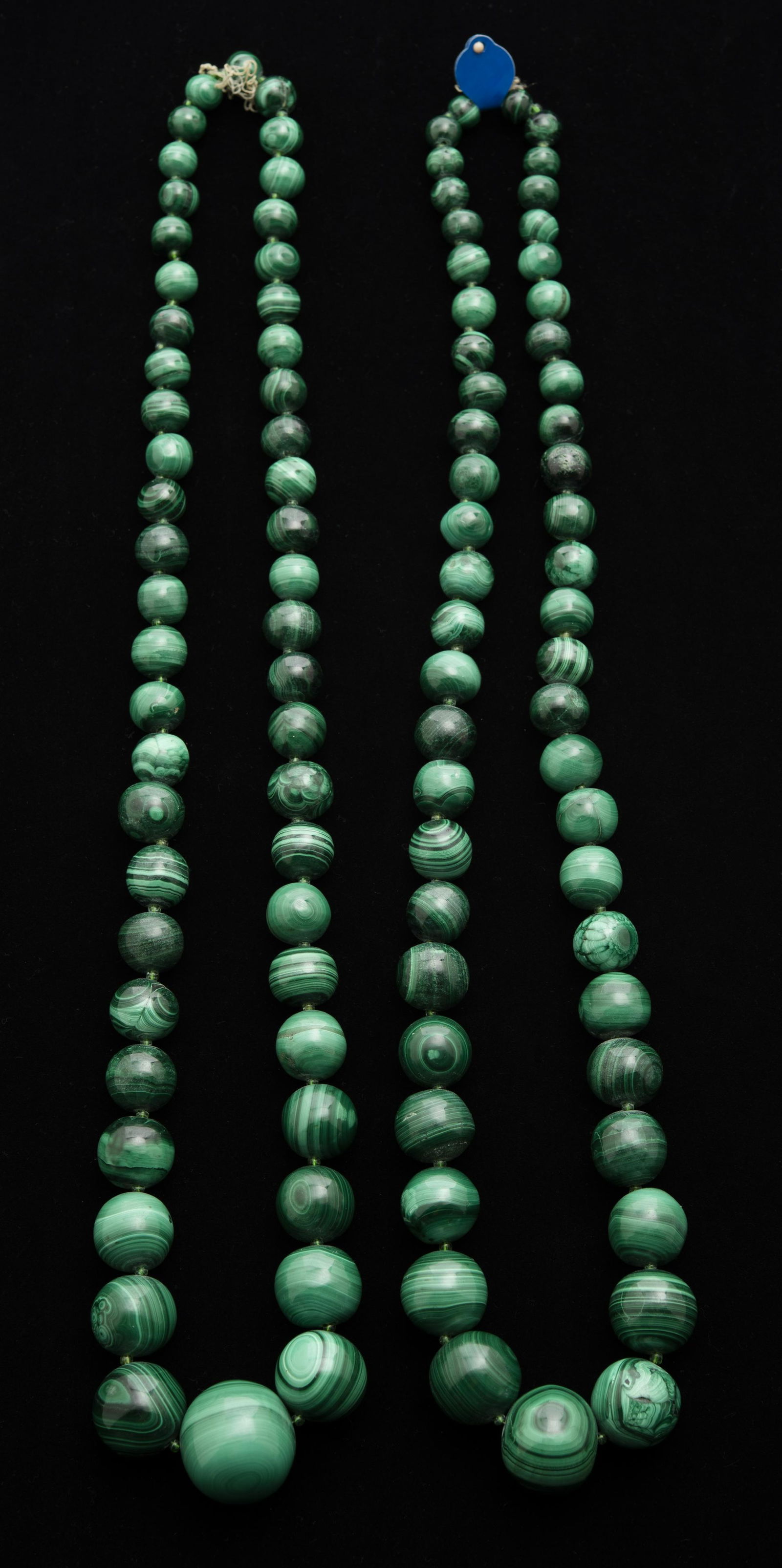 51" Strung Graduated Malachite Beads (1 of 2)