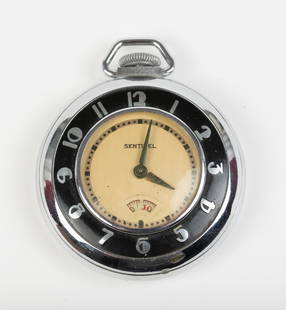 Sentinel Art Deco Pocket Watch: Made by The E. Ingraham Company. Rotary seconds dial. Running. IMPORTANT: Before bidding, please read the terms and conditions below. When you registered for the auction you agreed to these terms and