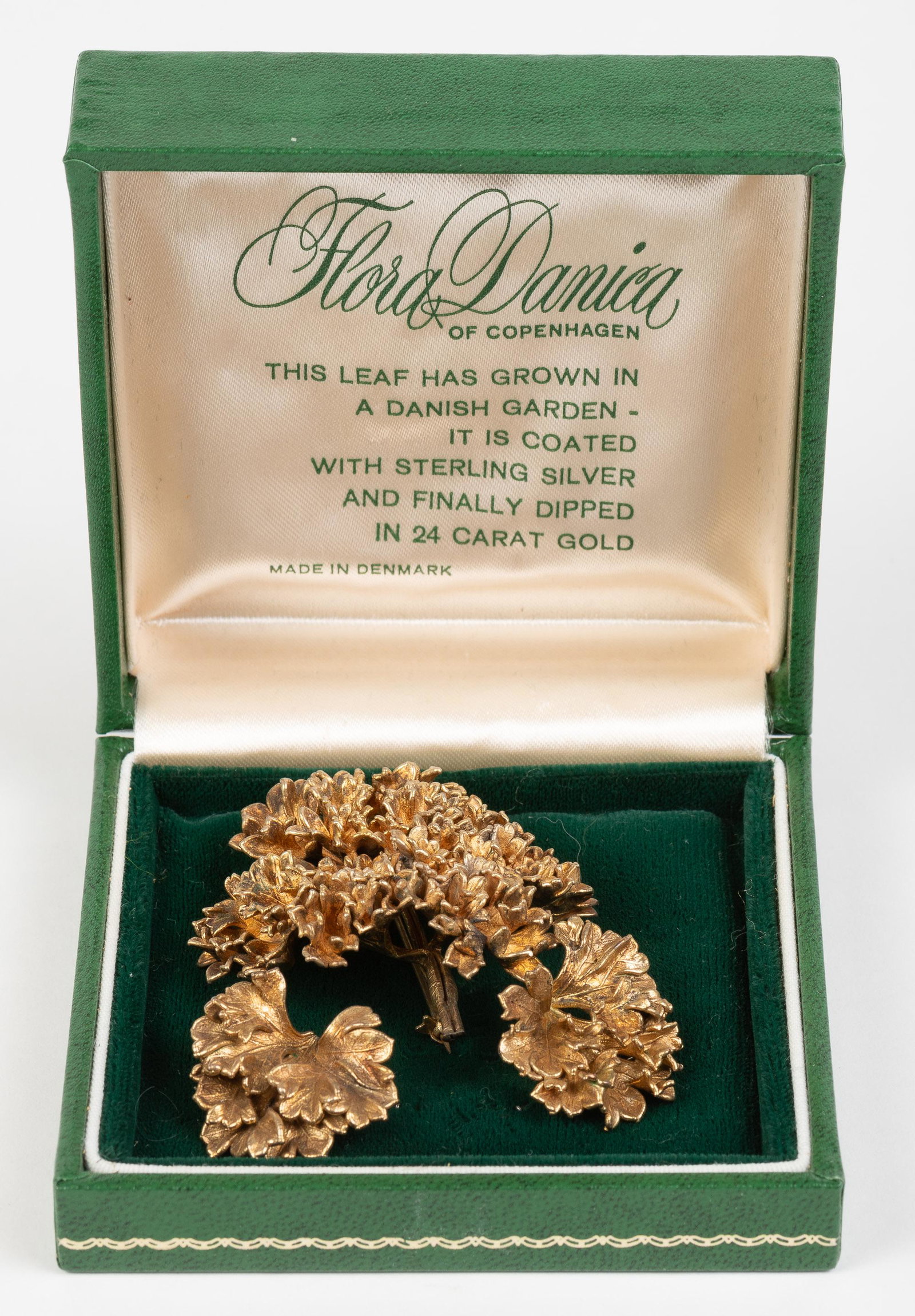 Flora Danica Brooch & Earrings: Stamped Sterling 925 Eggert Denmark. Pin 2". Clip earrings 1". In original box. IMPORTANT: Before bidding, please read the terms and conditions below. When you registered for the auction you agreed to