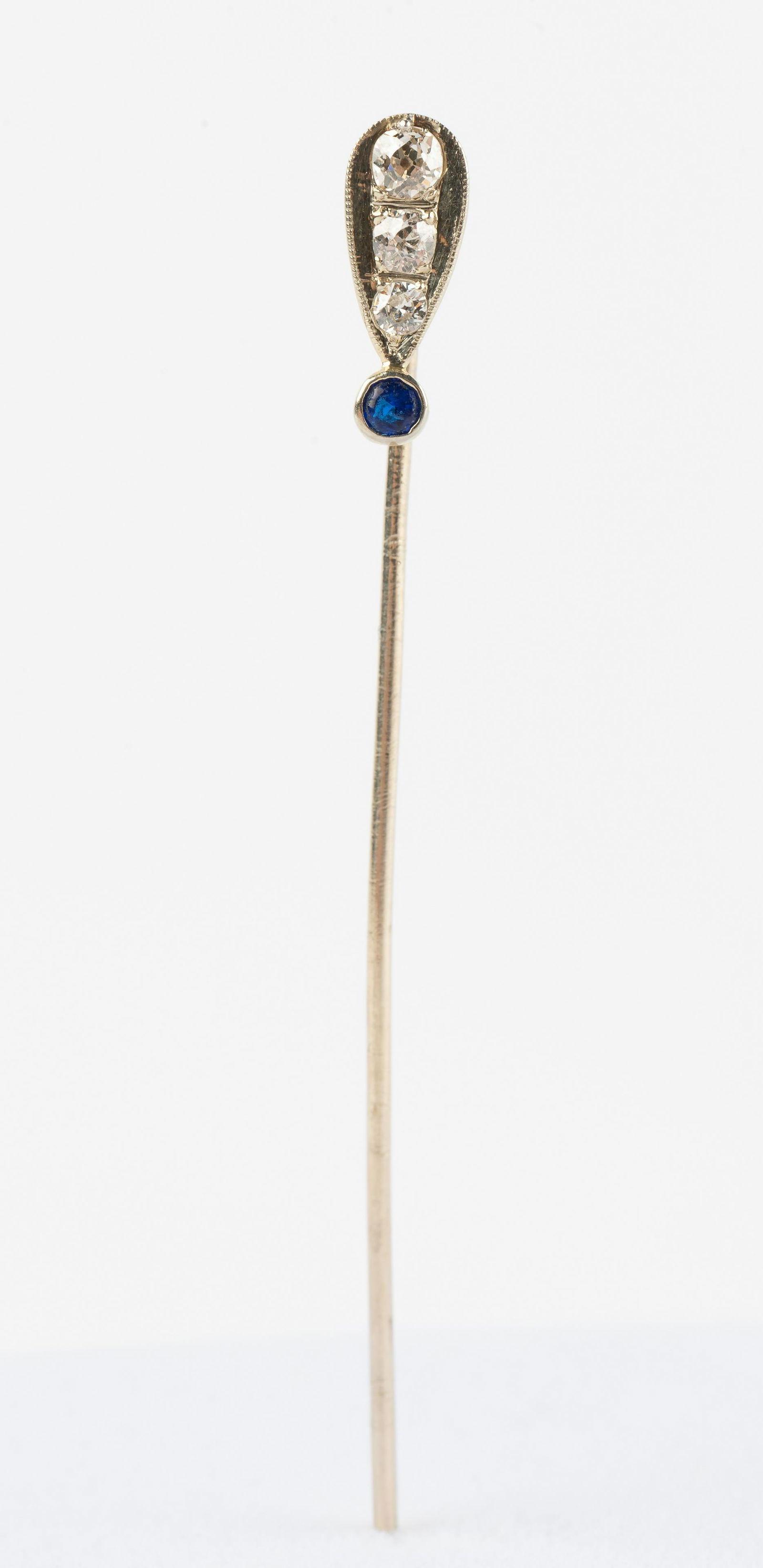 Gold .24 CTW Diamond & Sapphire Stick Pin (1 of 3)