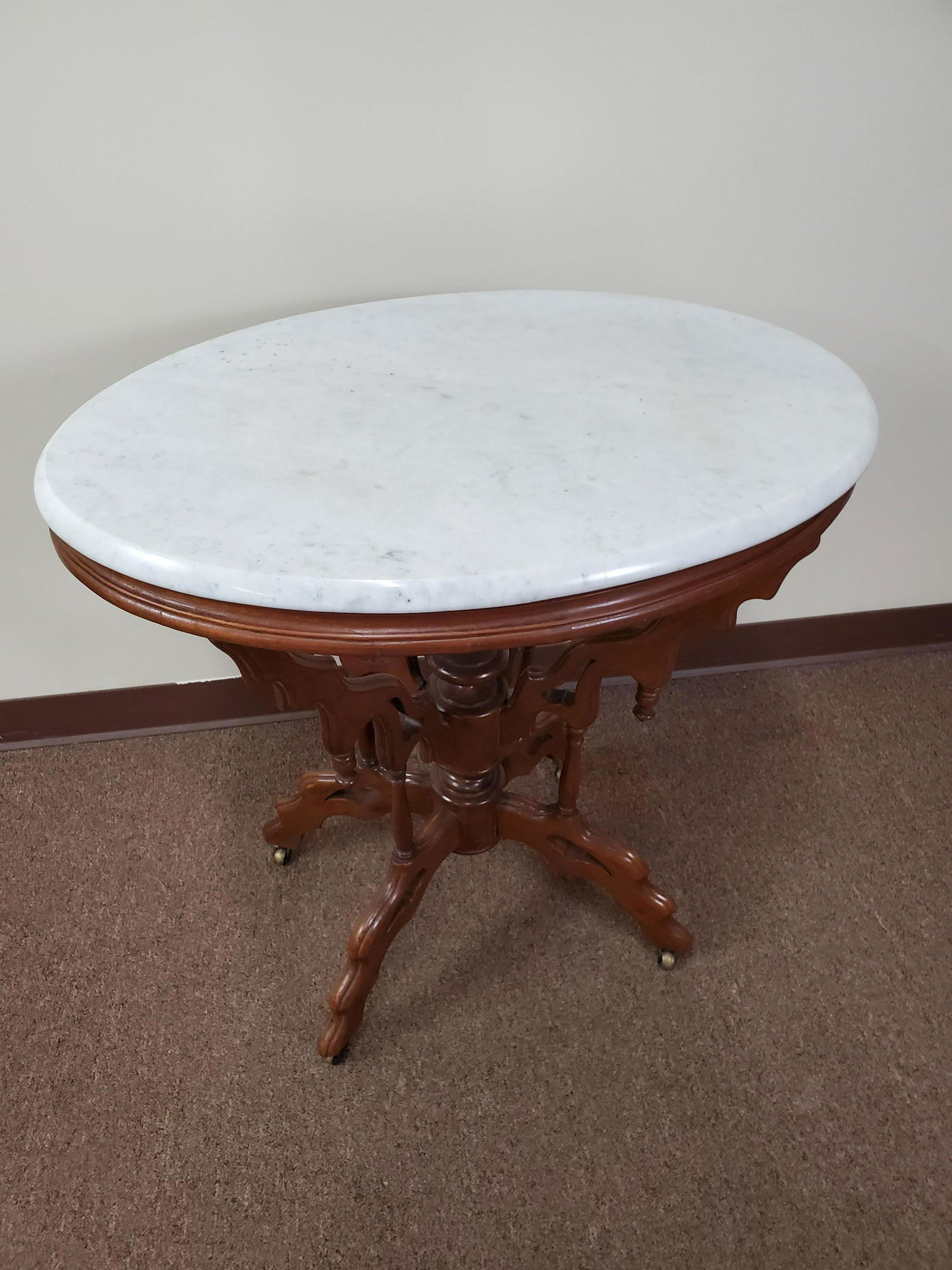 Victorian Marble Top Oval Table (1 of 2)