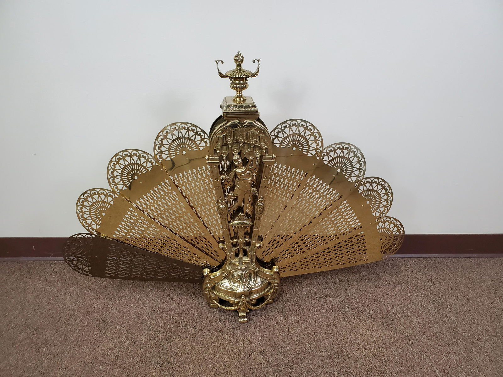 Figural Brass Fire Screen (1 of 3)
