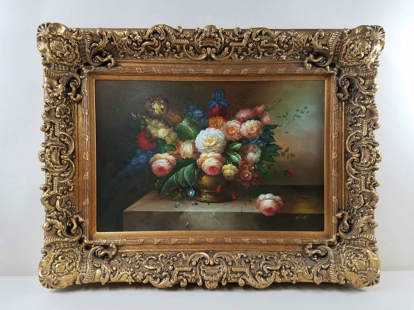 Old Master Style Still Life of Flowers Painting (1 of 3)