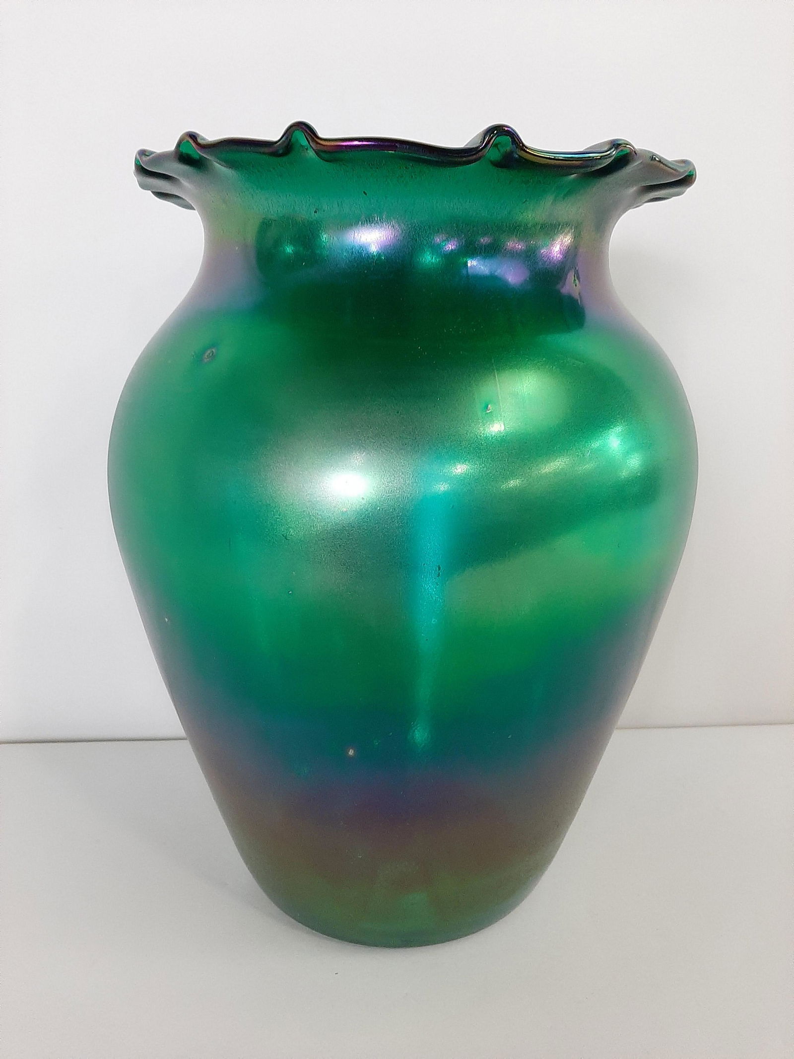 Large Blown Glass Ground Pontil Vase (1 of 3)