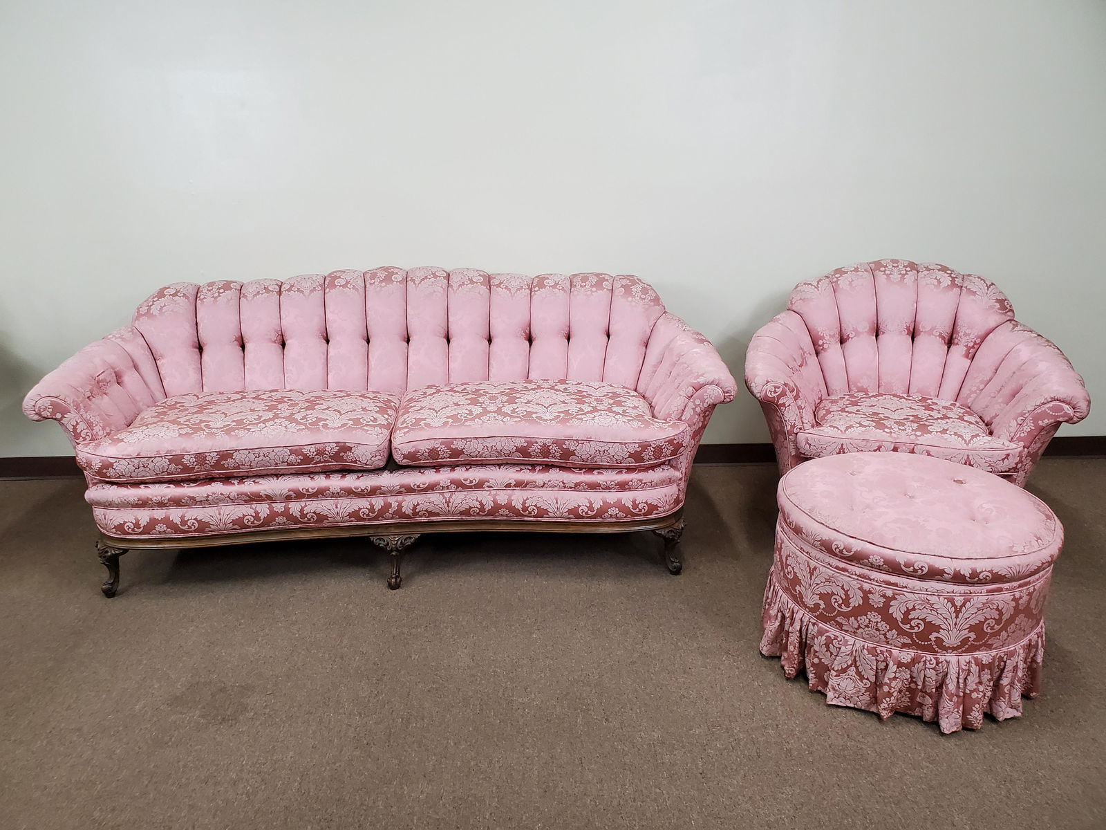 Tufted Sofa, Arm Chair & Ottoman (1 of 6)