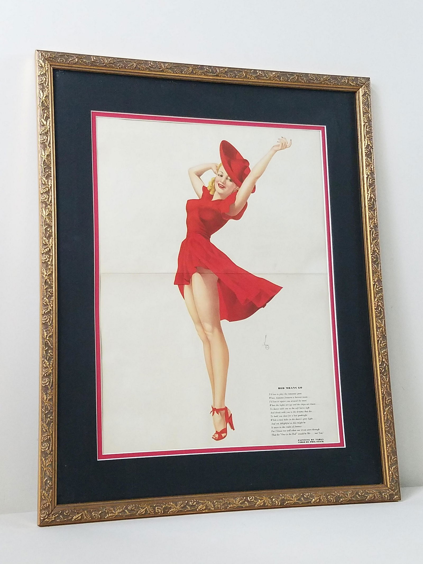 Varga "Red Means Go" Pin Up Print (1 of 3)